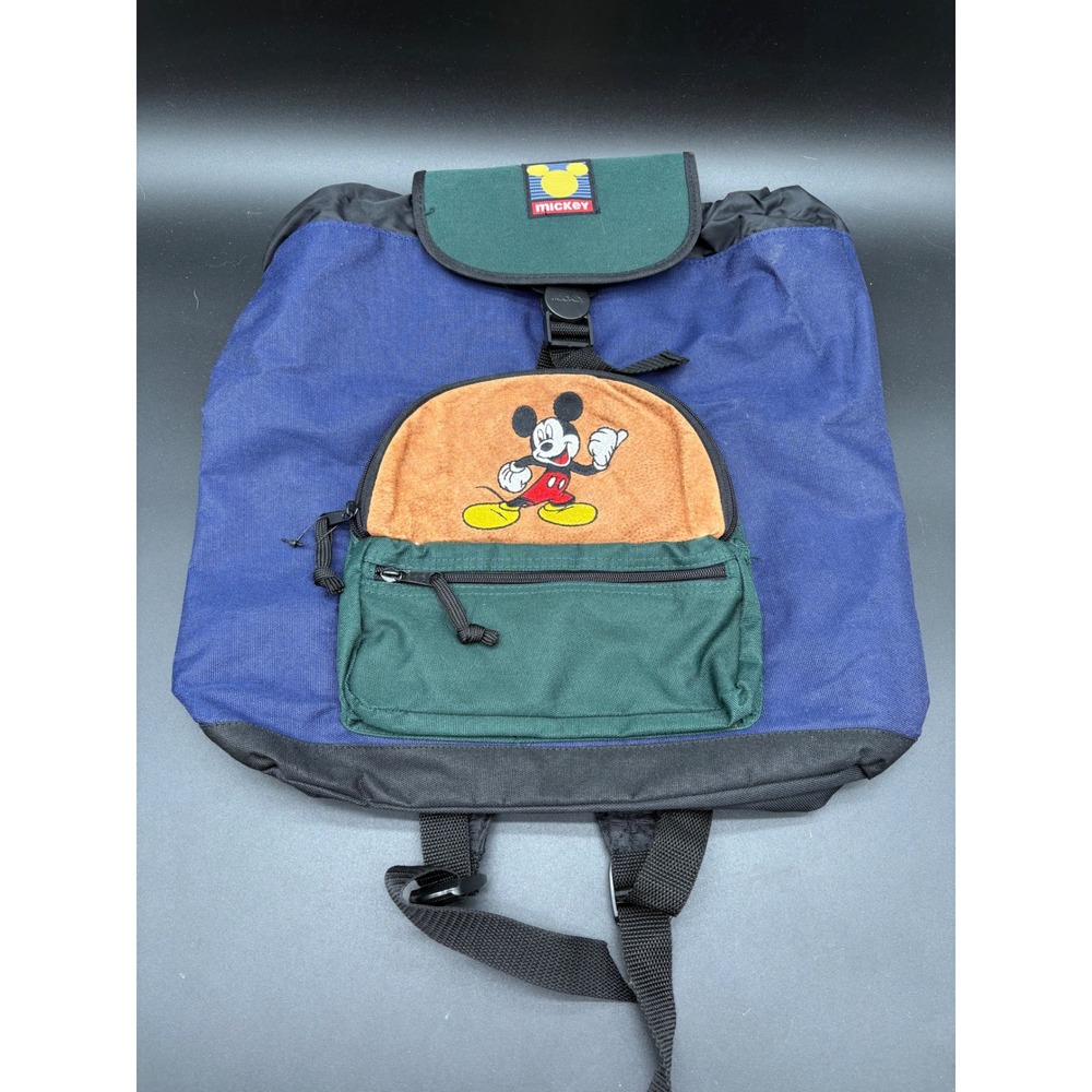 Mickey Unlimited Backpack Blue Green Orange Mickey‎ Mouse Graphic Drawstring Bag